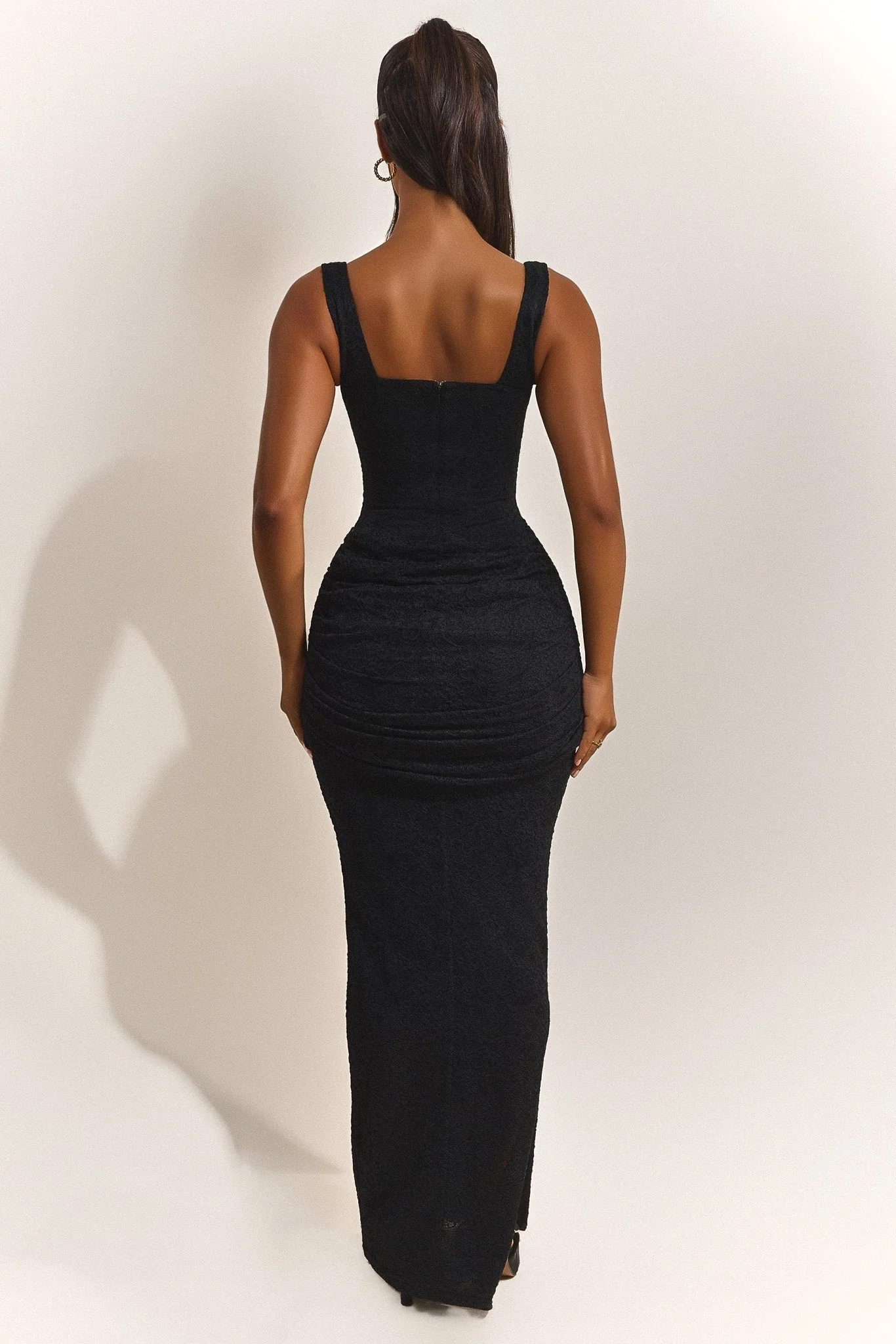 The Tie Front Maxi Dress in Black - Image 2