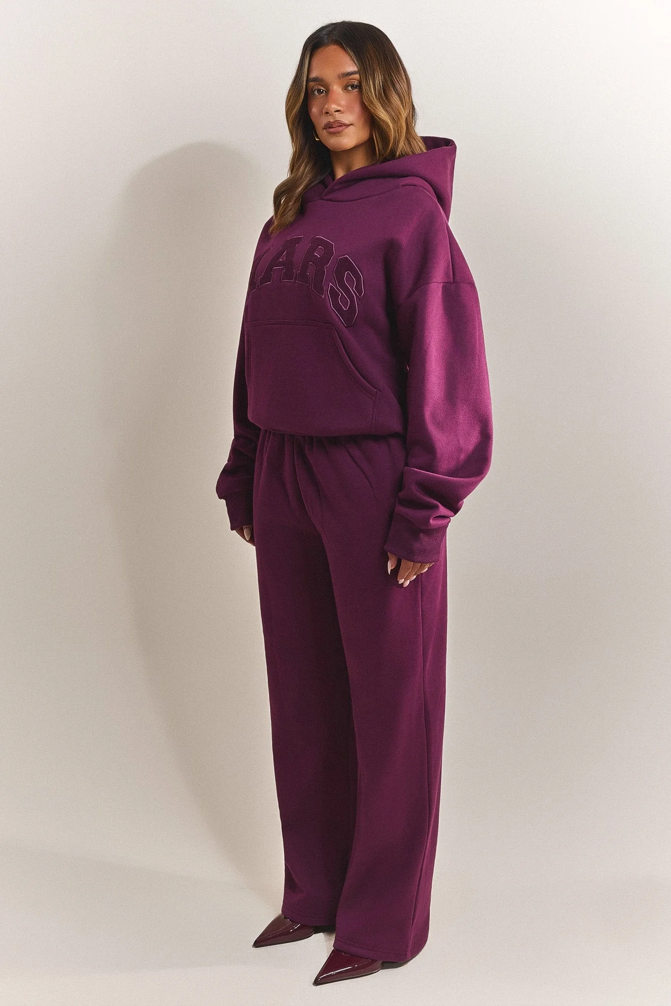 The Varsity Hoodie in Plum - Image 3