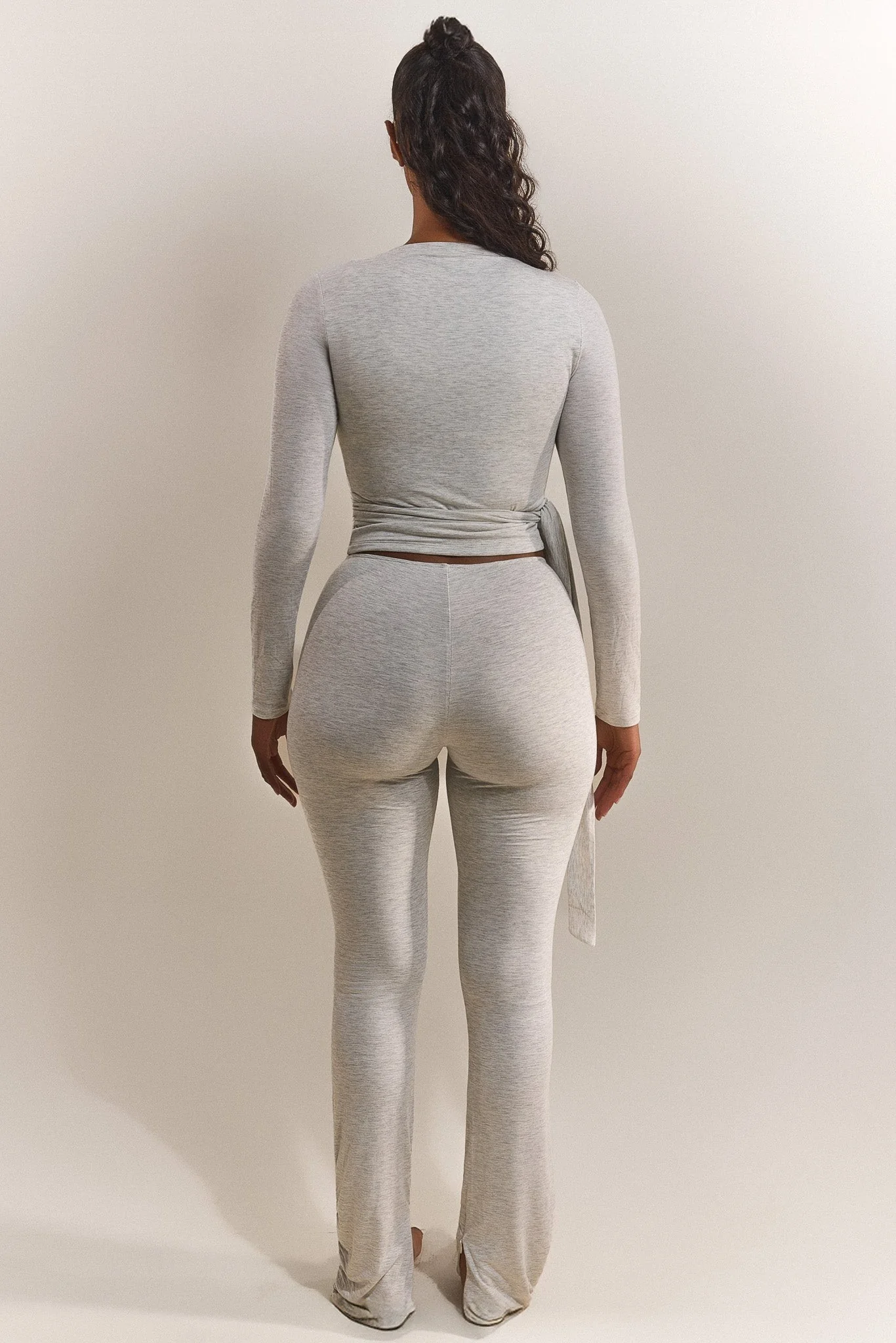 The Wrap Top in Grey Marl - Image 4