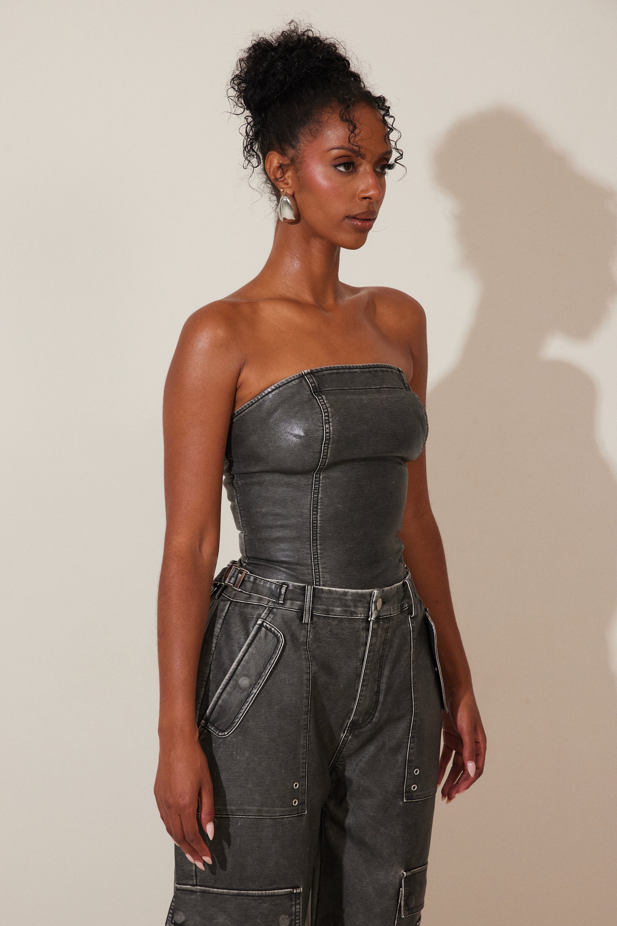 The Zeda Corset in Grey Wash - Image 2