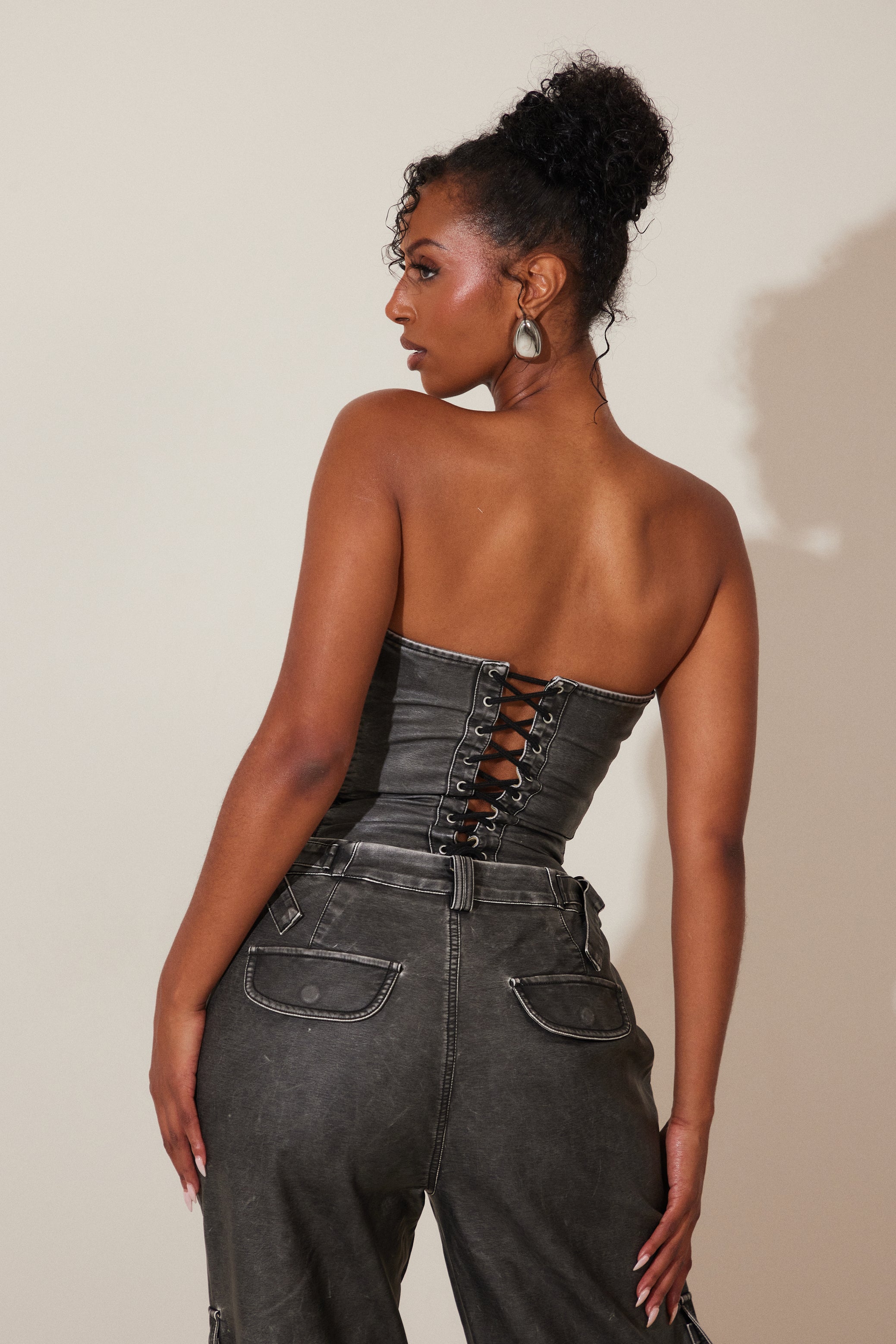 The Zeda Corset in Grey Wash - Image 5
