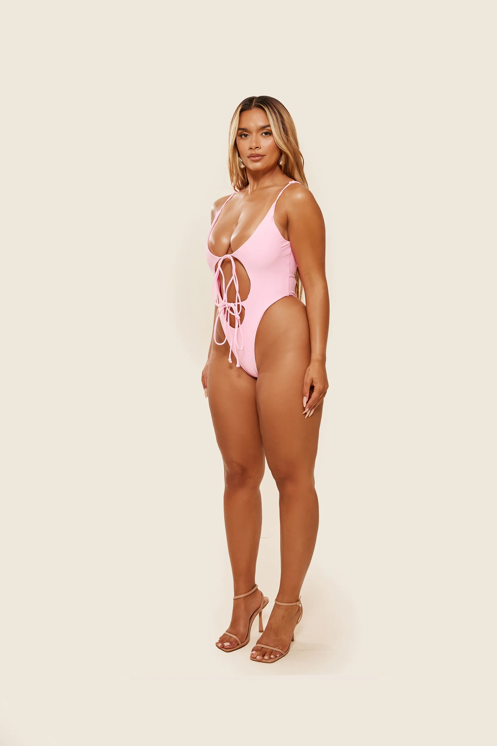 Tie Me Your Way Swim in Baby Pink - Image 4